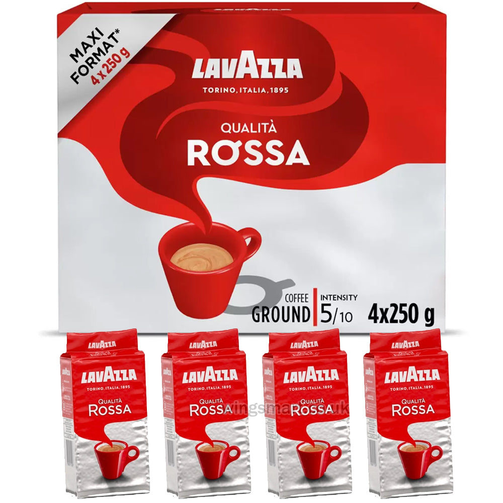 Lavazza Qualita Rossa Ground Coffee, 4 x 250g
