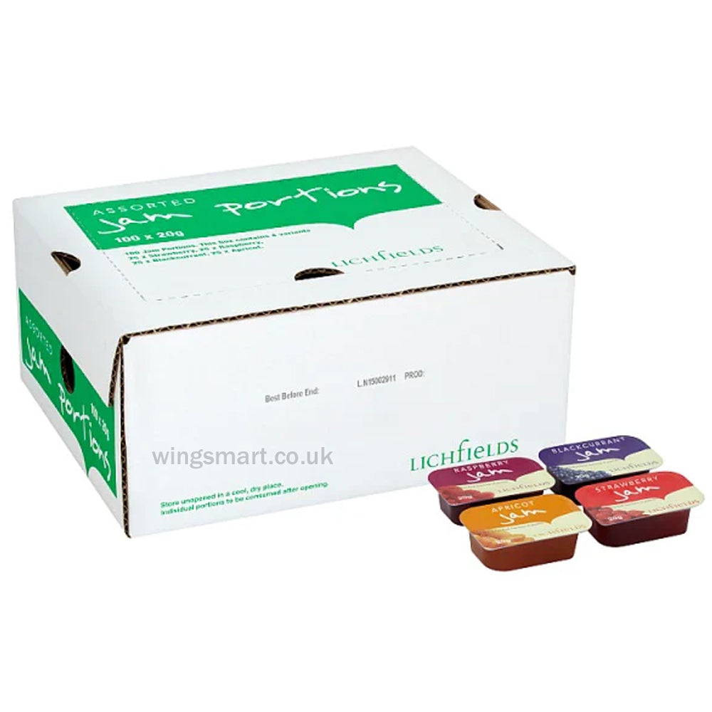 Lichfields Assorted Jam Portions 100 x 20g