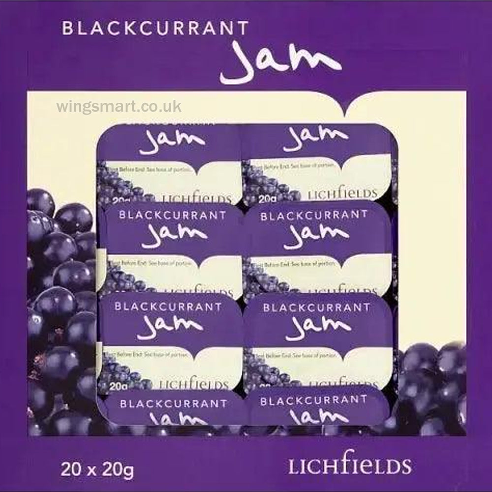 Lichfields Blackcurrant Jam Individual Portions 20 x 20g