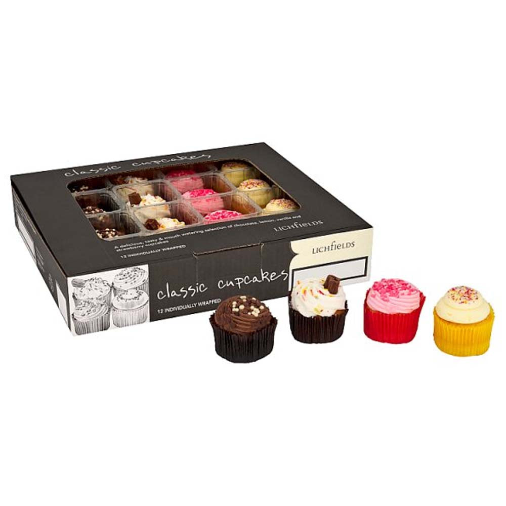 Lichfields 12 Classic Cupcakes Assorted Selection