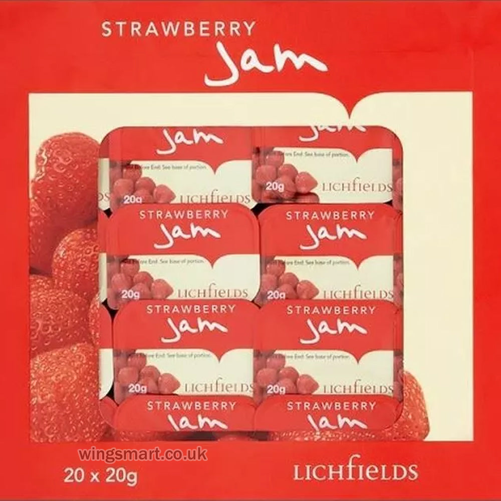 Lichfields Strawberry Jam Individual Portions 20 x 20g