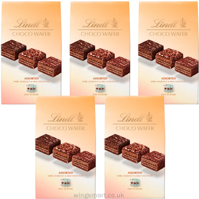 Lindt CHOCO WAFER Assorted Chocolate Sharing Box 138g (Pack of 5)