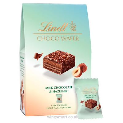 Lindt CHOCO WAFER Milk Chocolate & Hazelnut Sharing Box 135g (Pack of 5)