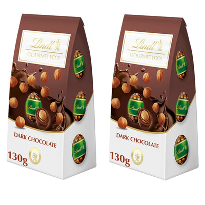 Lindt Whole Hazelnut Dark Chocolate Mini Eggs 130g (2 Packs)