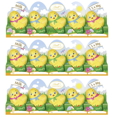 Lindt Easter Little Chicks Milk Chocolate 5 Pack 50g – 3 x (5 x 10g) Multipack