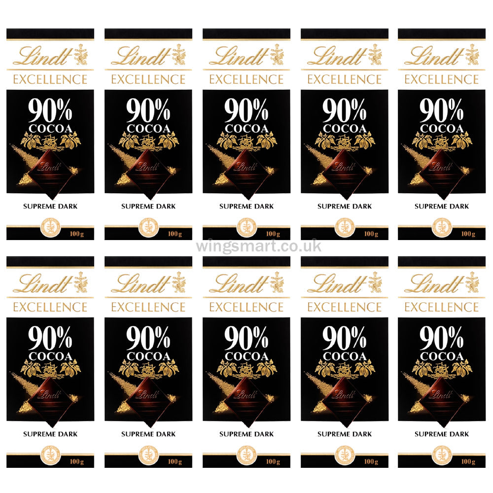 Lindt Excellence Intense Dark 90% Cocoa Chocolate Bar 100g