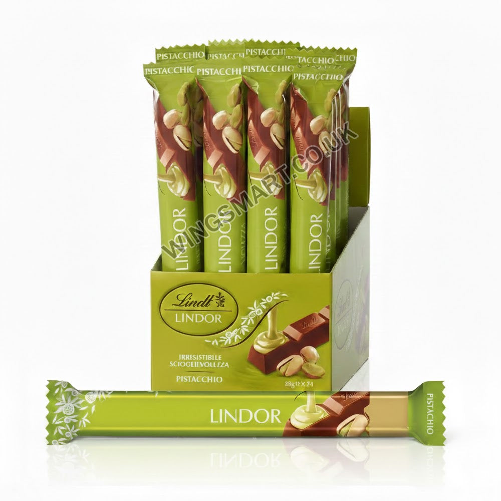 Lindt Lindor Pistachio Milk Chocolate Treat Bar 38g (Pack of 24)