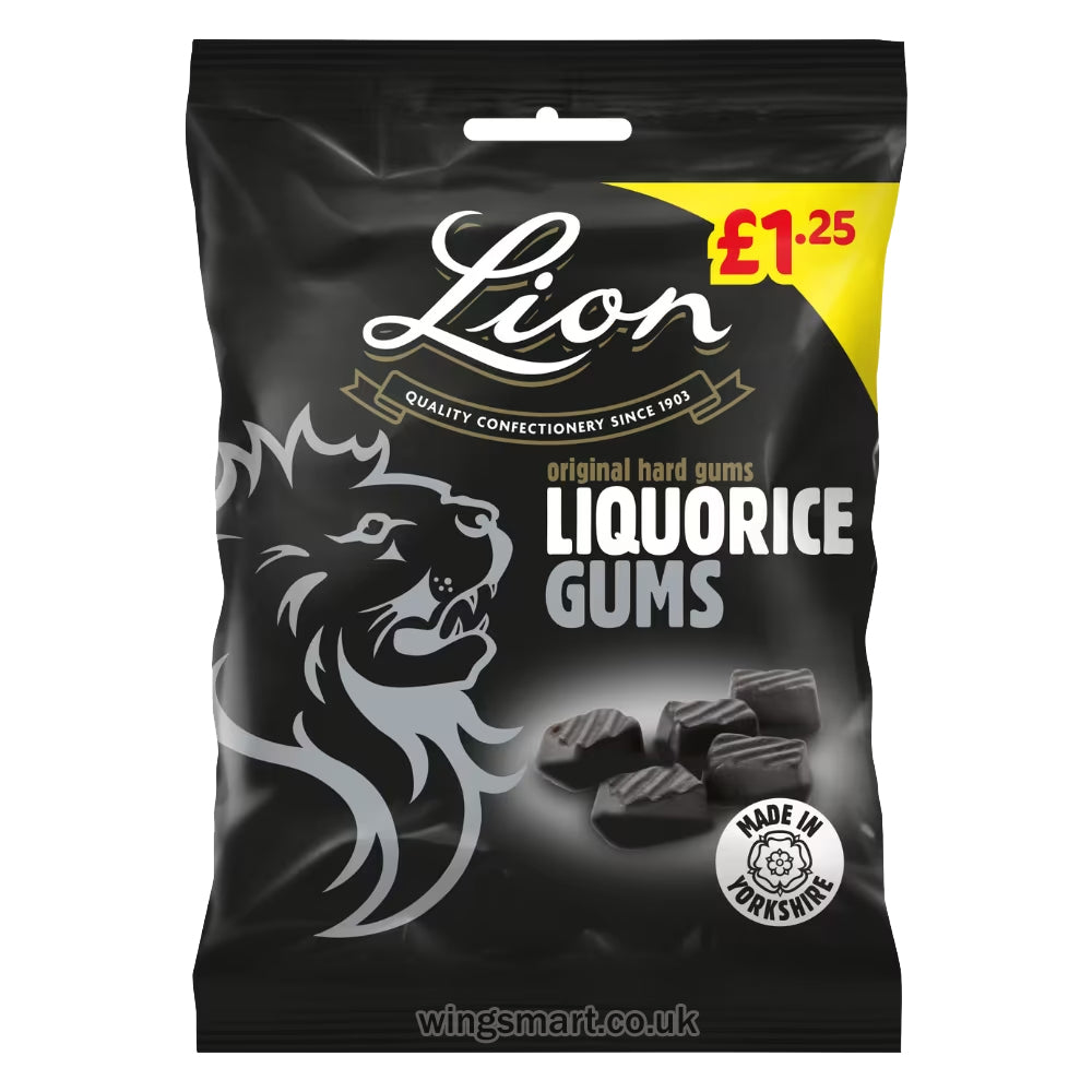 Lion Liquorice Gums Bag 130g PMP (Box of 12)