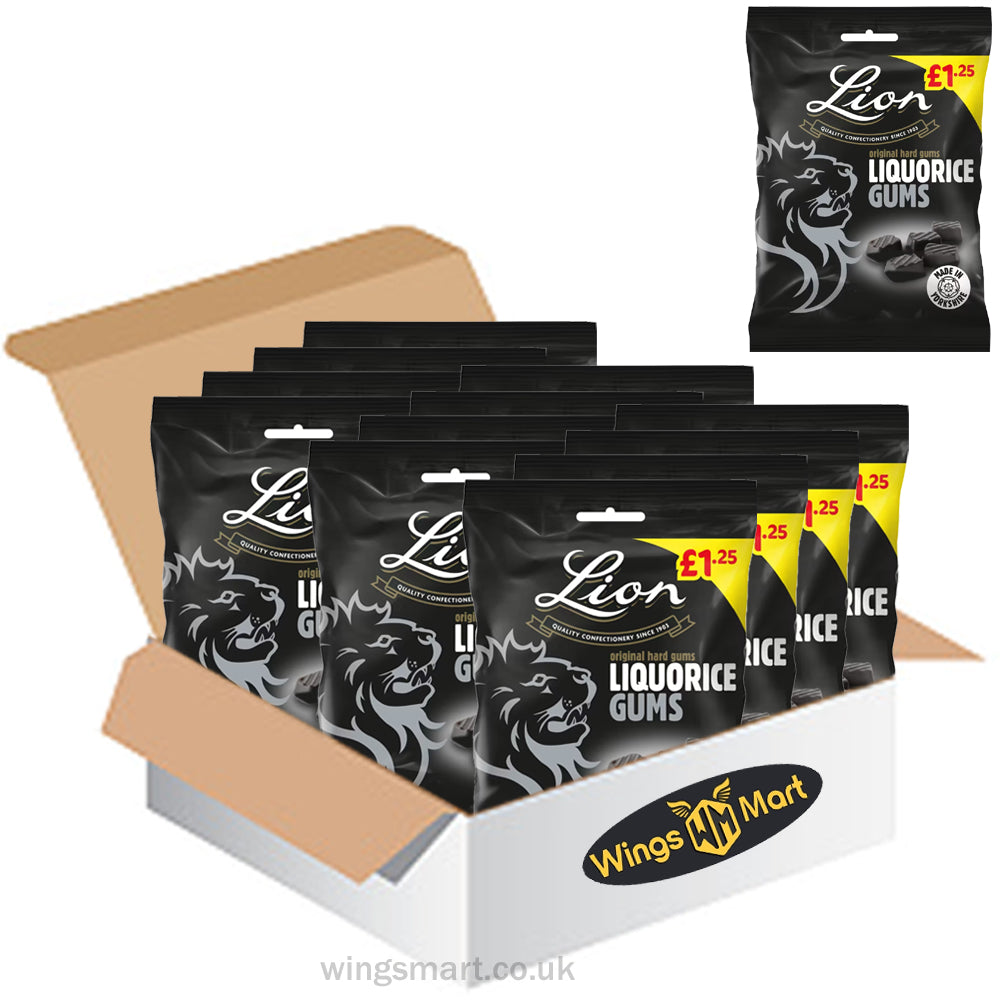 Lion Liquorice Gums Bag 130g PMP (Box of 12)