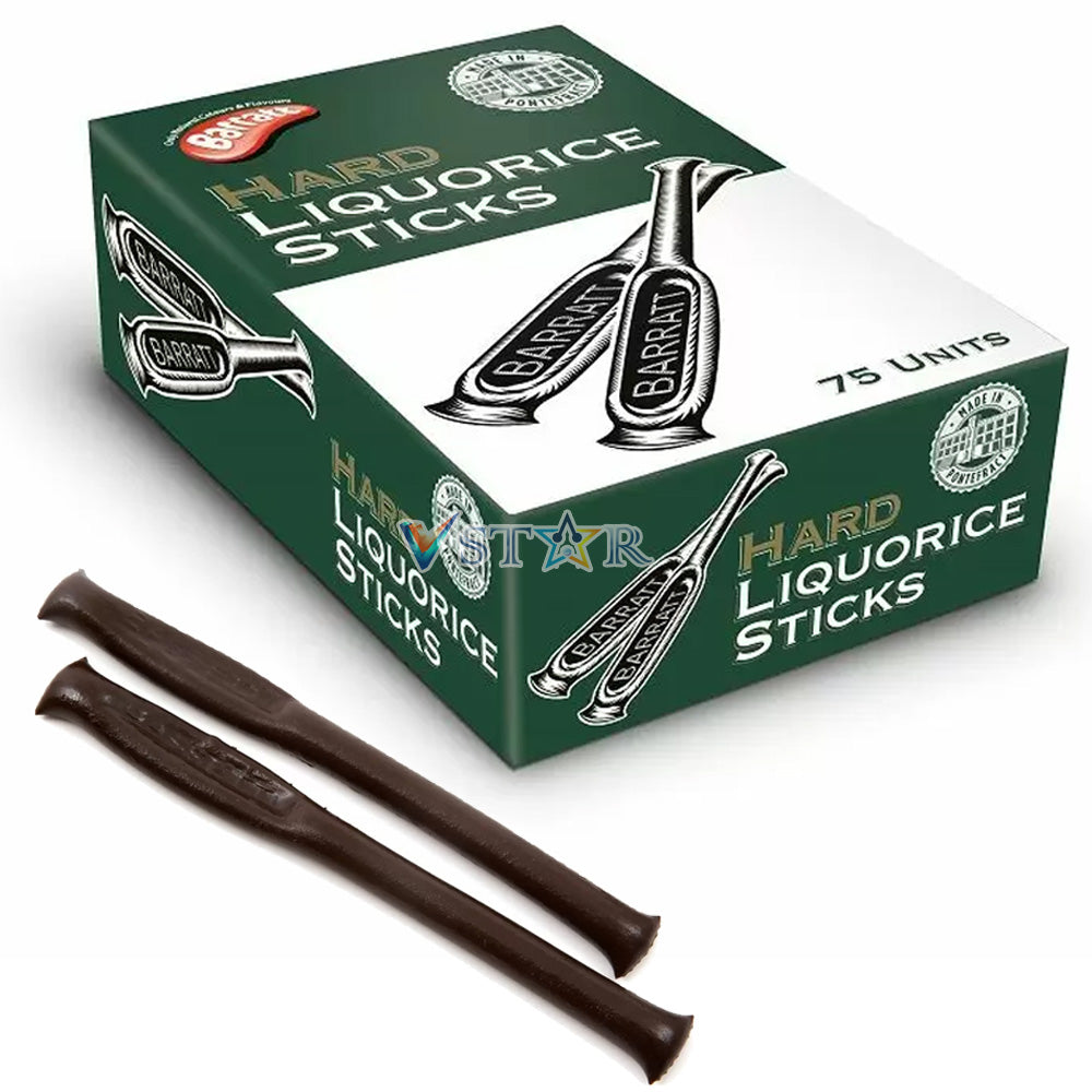 Barratt Traditional black Hard Liquorice 75 x 15.5g Sticks