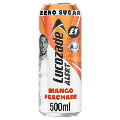 Lucozade Alert Zero Sugar Mango Peachade Energy Drink 500ml PMP (Pack of 12)