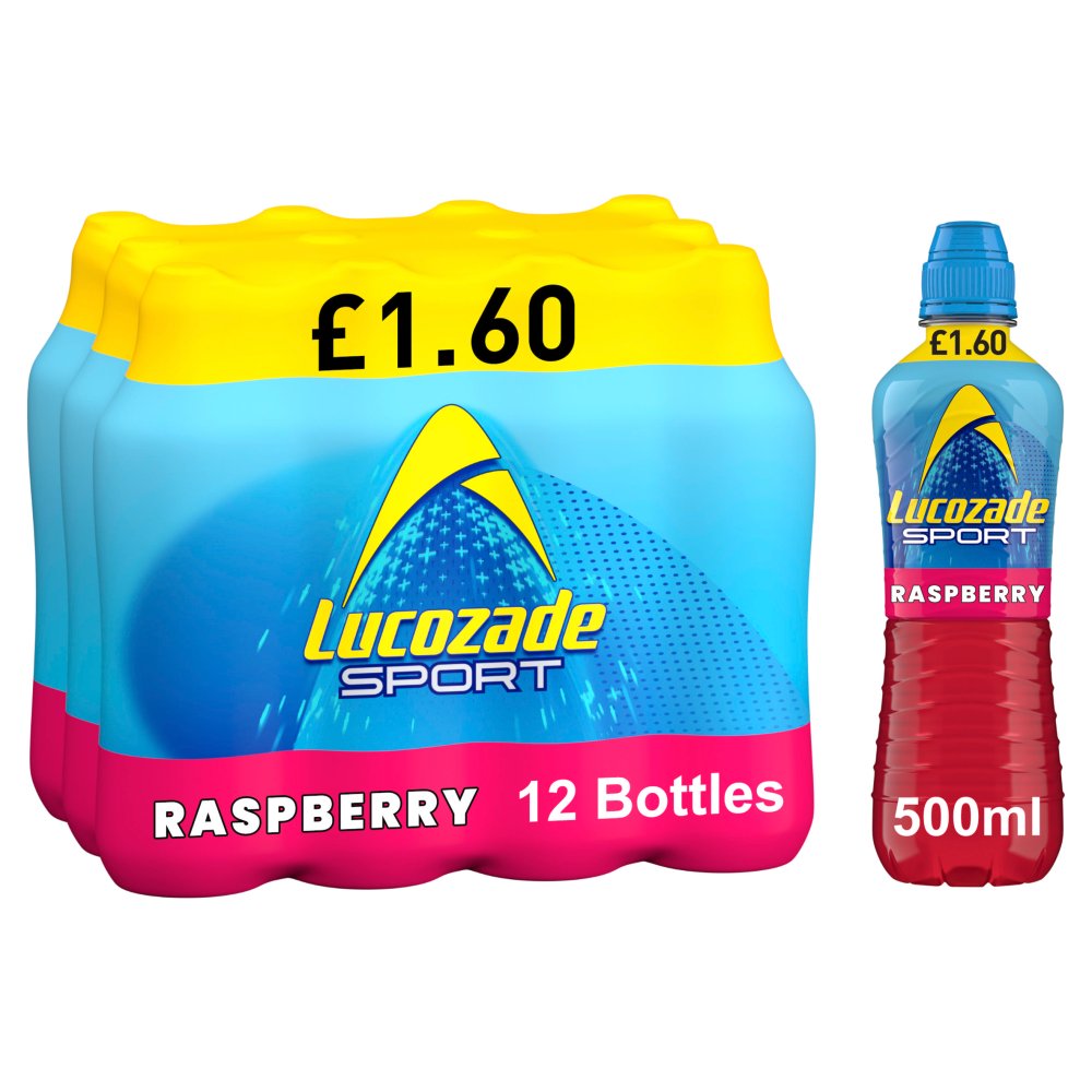 Lucozade Sport Raspberry Isotonic Energy Drink 500ml (Pack of 12)