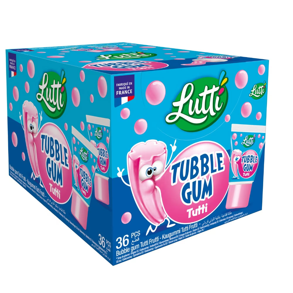 Lutti Tubble Gum Tutti Tube 35g (Box of 18)