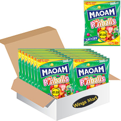 MAOAM Pinballs Fruit & Cola Flavour Chewy Sweets Sharing Bag 161g