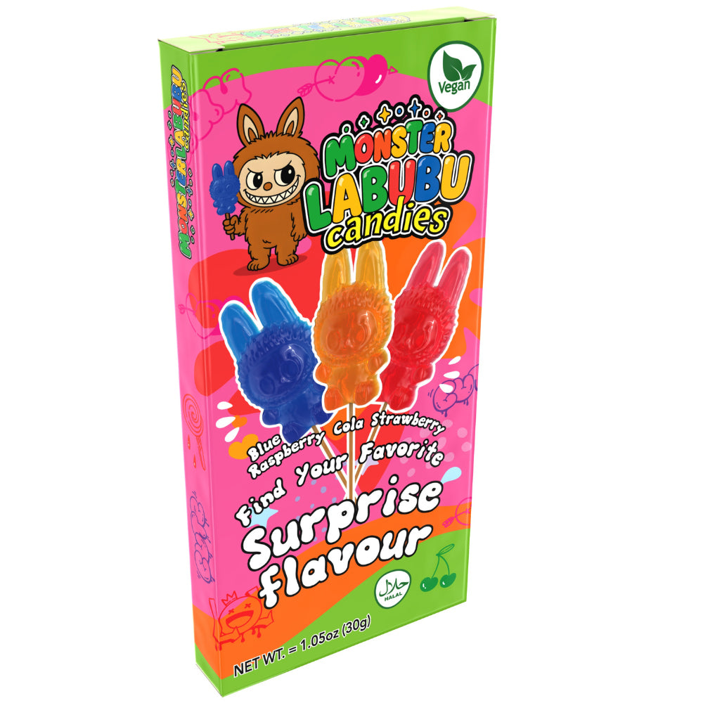 Monster Labubu Surprise Flavour Lollipop 30g (12 & 24 Pack Options)