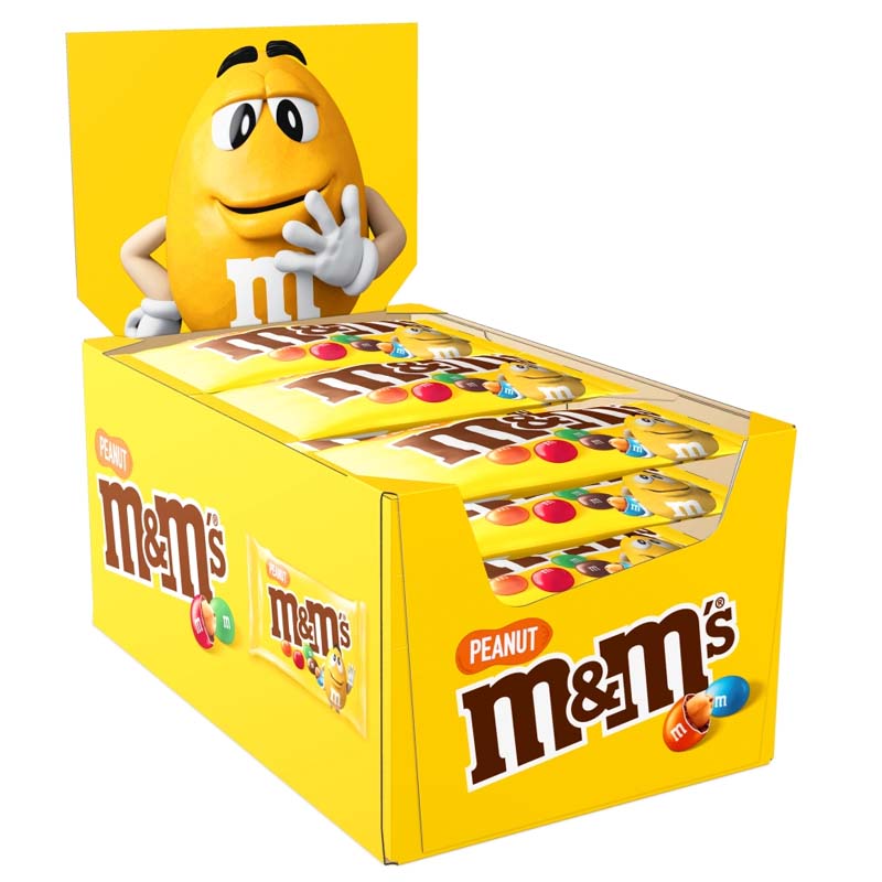 M&M's Crunchy Peanut Milk Chocolate Bags 45g (Pack of 24)