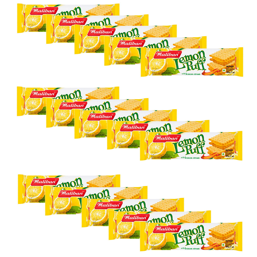 Maliban Lemon Puff with Zesty Lemon Cream – 200g (Box of 15)