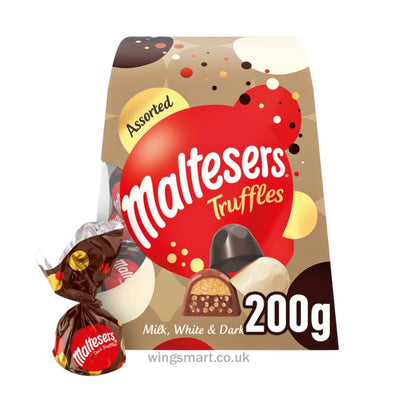 Maltesers Assorted Truffles White, Dark and Milk Chocolate Gift Box of Chocolates 200g