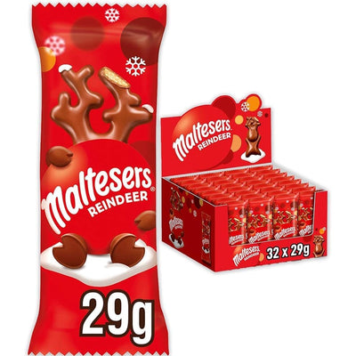 Maltesers Milk Chocolate Reindeers – Honeycomb & Malt Filling (32 x 29g)
