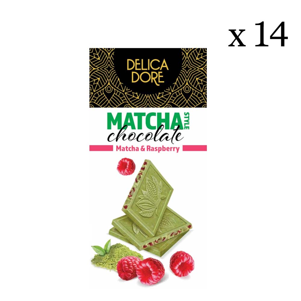 Delicadore Matcha Style Chocolate Matcha & Raspberry Bar 90g