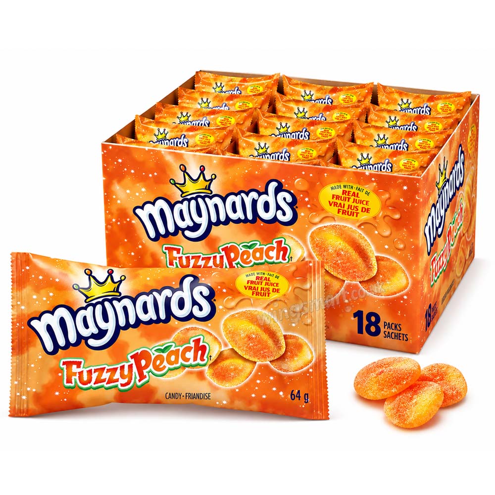 Maynards Fuzzy Peach 64g – 18 Pack Box