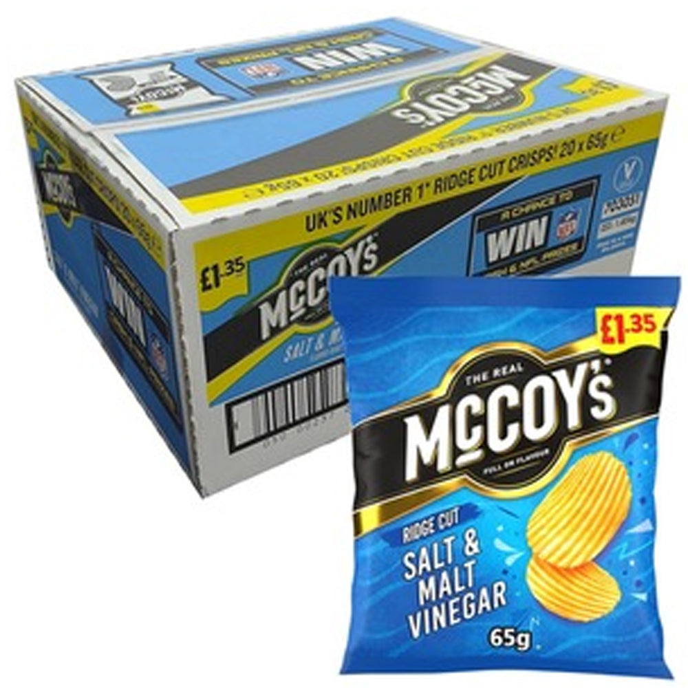 McCoy's Salt & Malt Vinegar Crisps 65g