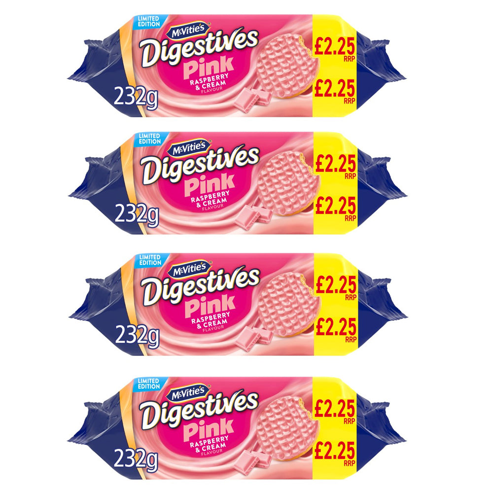 McVitie's Limited Edition Digestives Pink Raspberry & Cream Flavour 232g