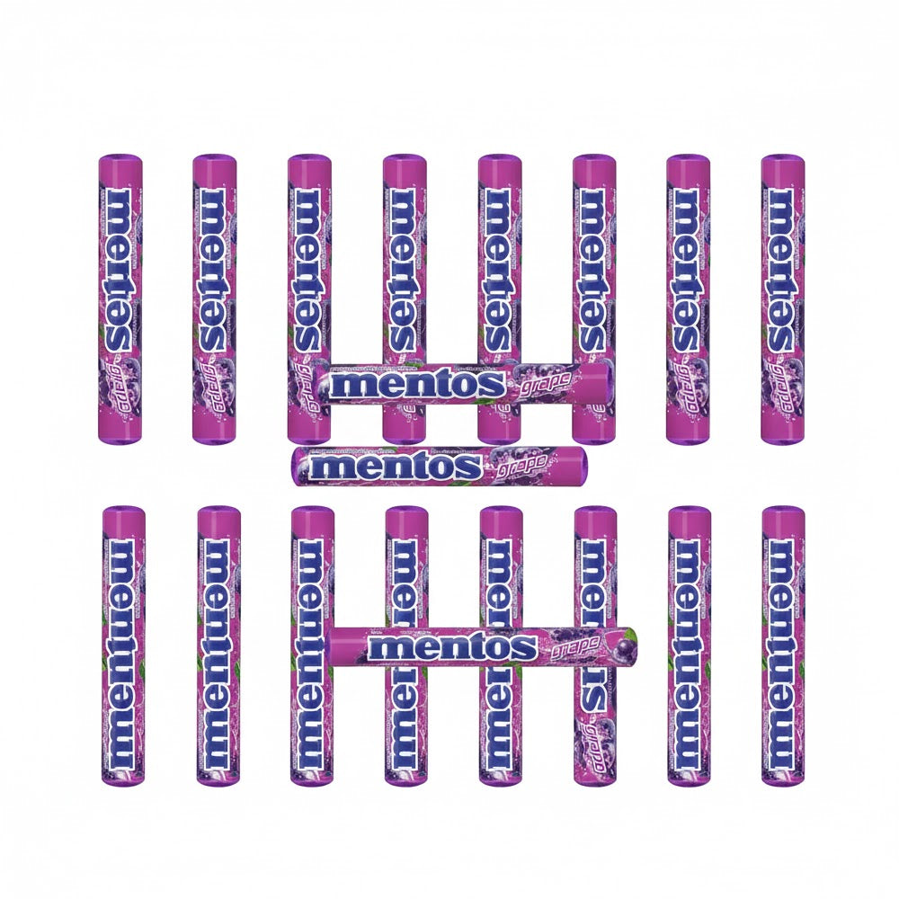 Mentos Grape Chewy Dragees 20 Rolls – 37.5g Each