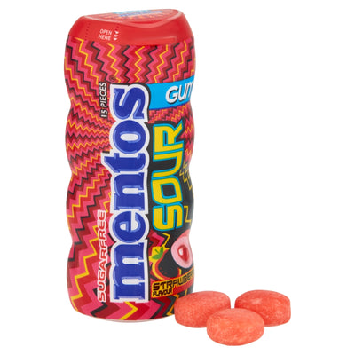Mentos Sour Strawberry Gum – 10 x 30g Packs