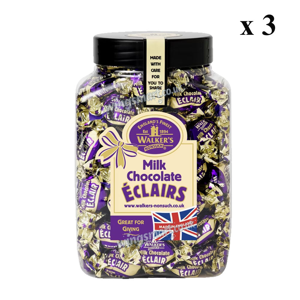 Walker's Nonsuch 1.25kg Eclairs Jars Assorted Toffee & Chocolate and Milk Chocolate Varieties