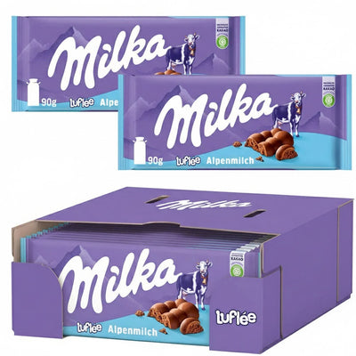 Milka Bubbly Milk Chocolate Bars 90g – Pack of 14