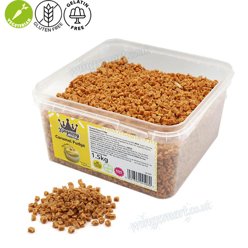 Kingsway Toppings Salted Caramel Fudge, Mini Caramel Fudge & Honeycomb Sprinkles Tub