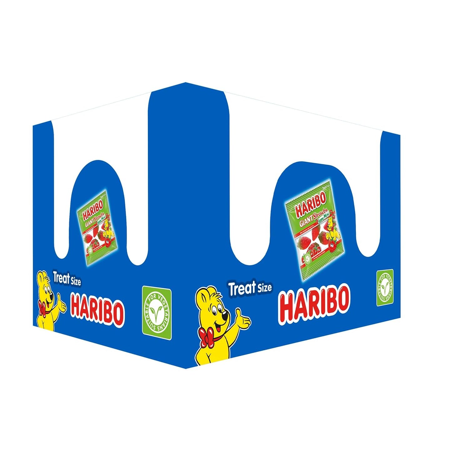 Haribo Giant Strawbs Mini Bags 16g (50 / 100 Treat Bags)