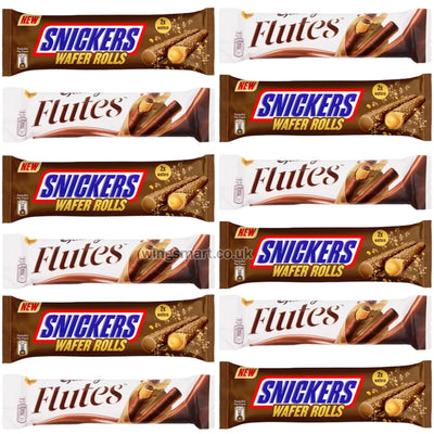 Mixed Chocolate Wafer Rolls (Snickers & Galaxy, Pack of 12)