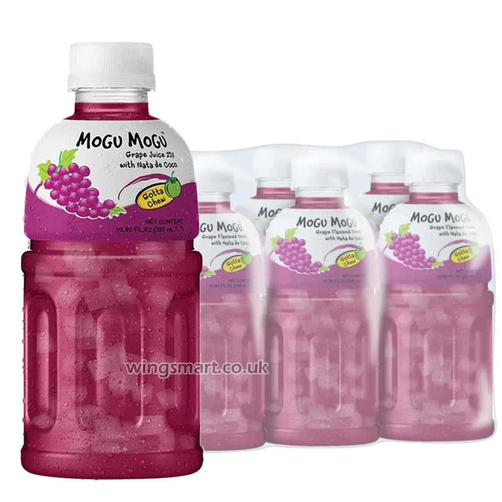 Mogu Mogu Nata De Coco Grape 320ml (Pack Of 6)