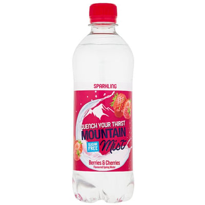 Mountain Mist Berries & Cherries Flavoured Sparkling Spring Water 500ml (Case of 12)