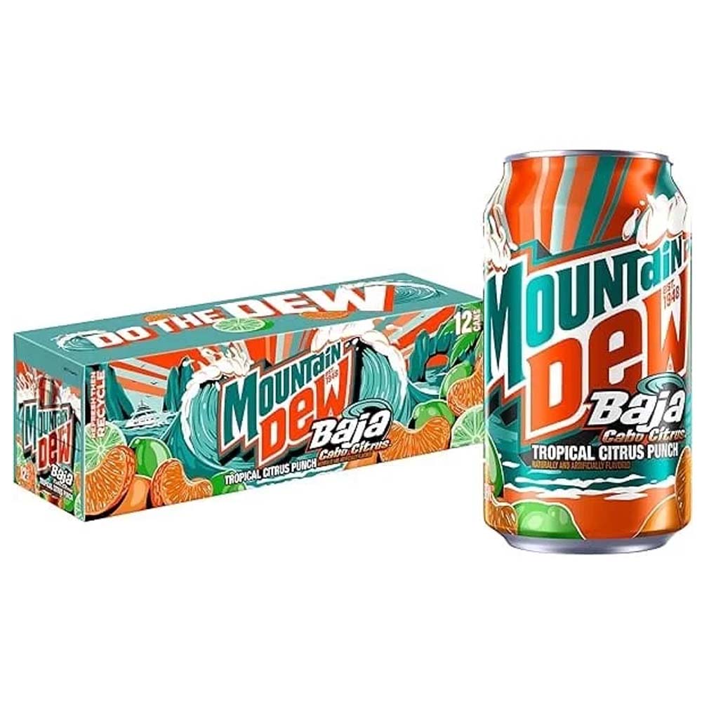 Mountain Dew Baja Cabo Tropical Citrus Punch (12 x 355ml) Cans