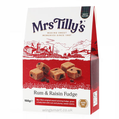 Mrs Tilly's Rum & Raisin Scottish Fudge Box 150g (Pack of 6)