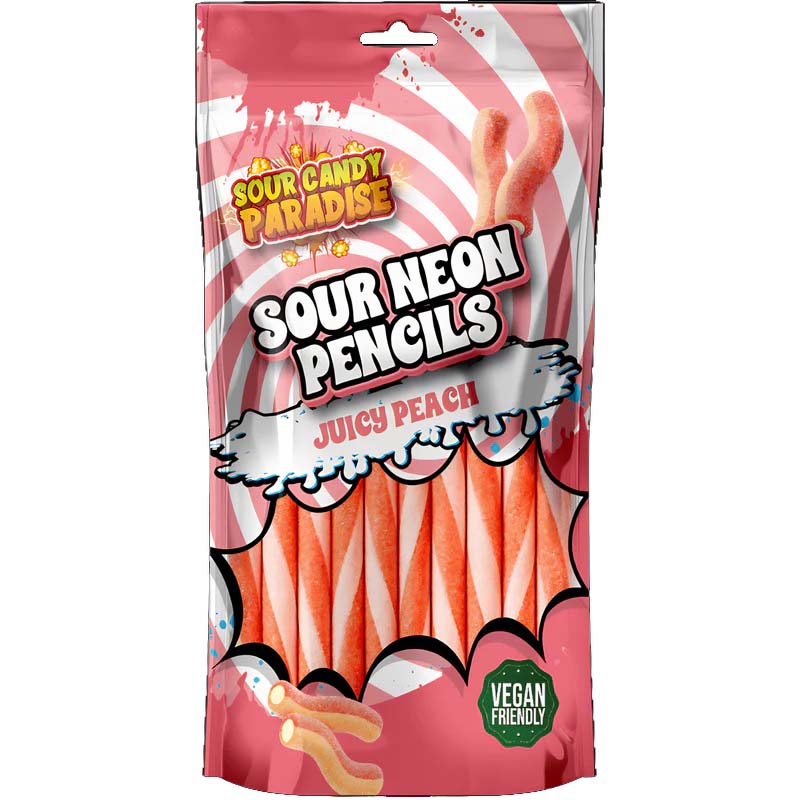 Neon Pencils Candy Sticks Assorted Flavours 130g - 12 Packs