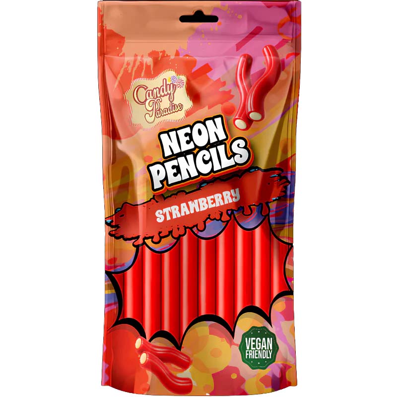 Neon Pencils Candy Sticks Assorted Flavours 130g - 12 Packs
