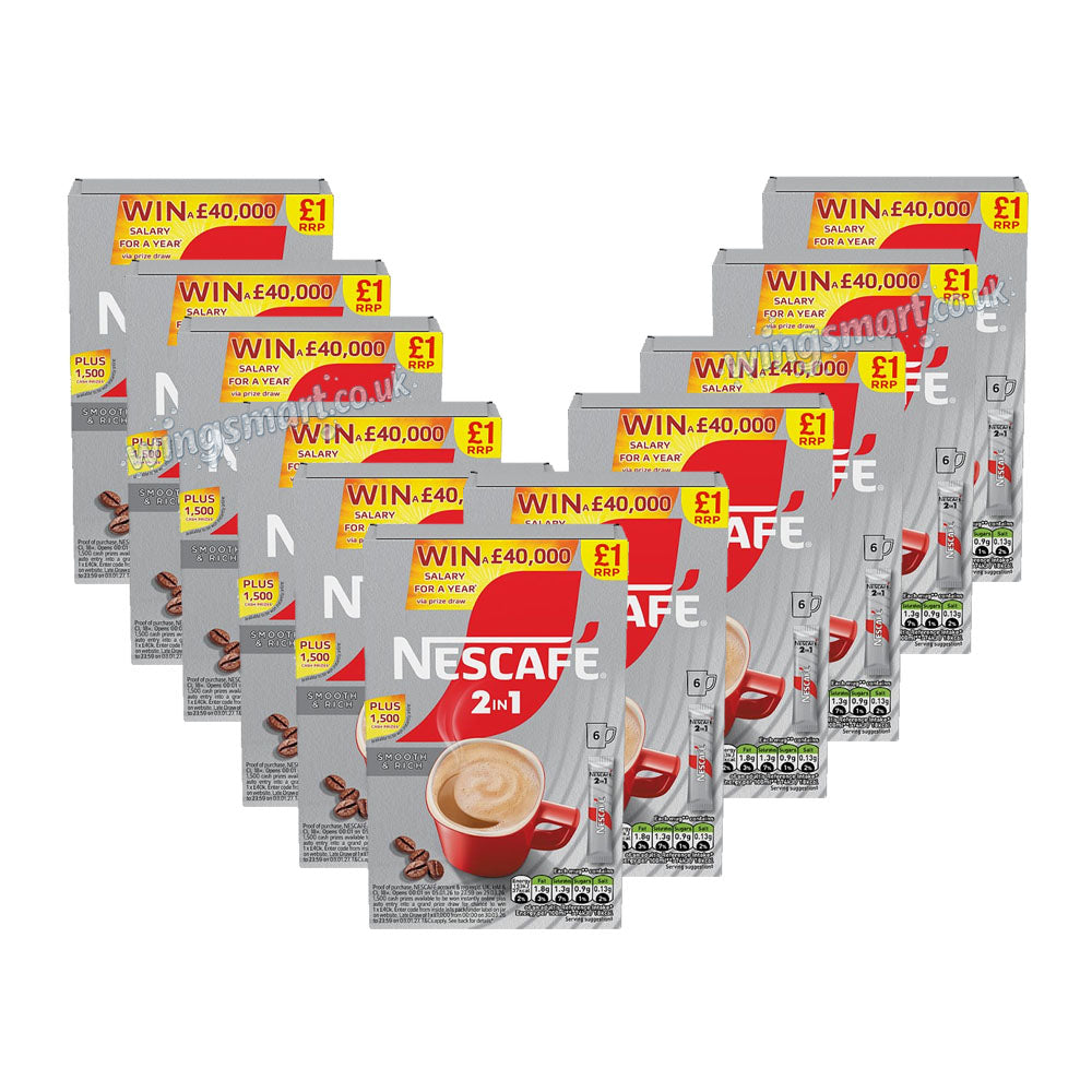 Nescafe 2 in 1 6 Sachets x 9g (54g)