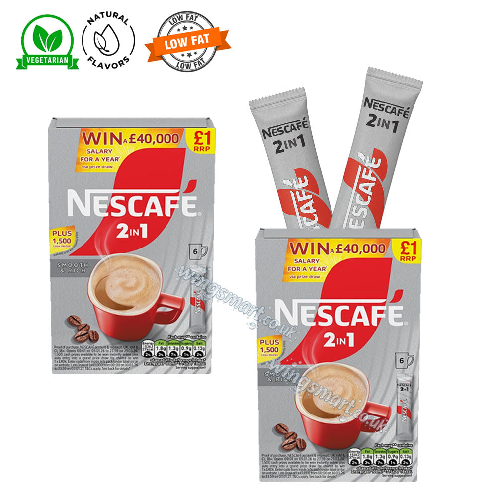Nescafe 2 in 1 6 Sachets x 9g (54g) – WingsMart