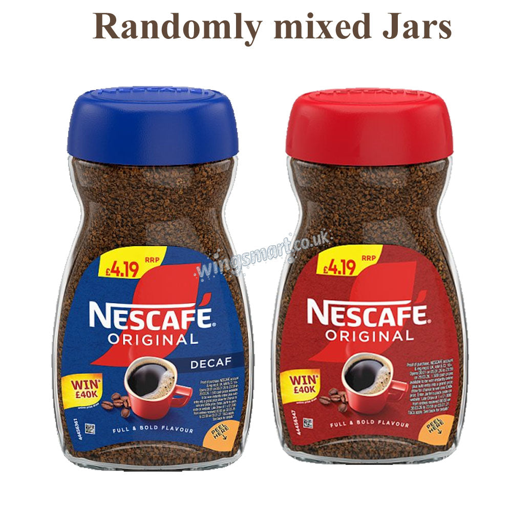 Nescafe Original Instant Coffee Selection (Regular & Decaf) – 95g Jar