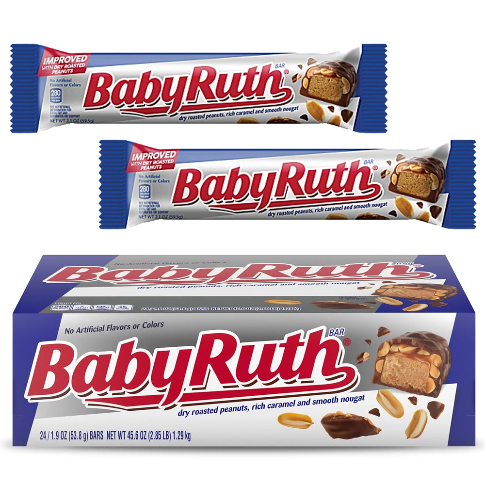 Mini Baby Ruth Count Nestlé Baby Ruth Chocolate Bars 24 Count Box 53.8g USA Candy – WingsMart