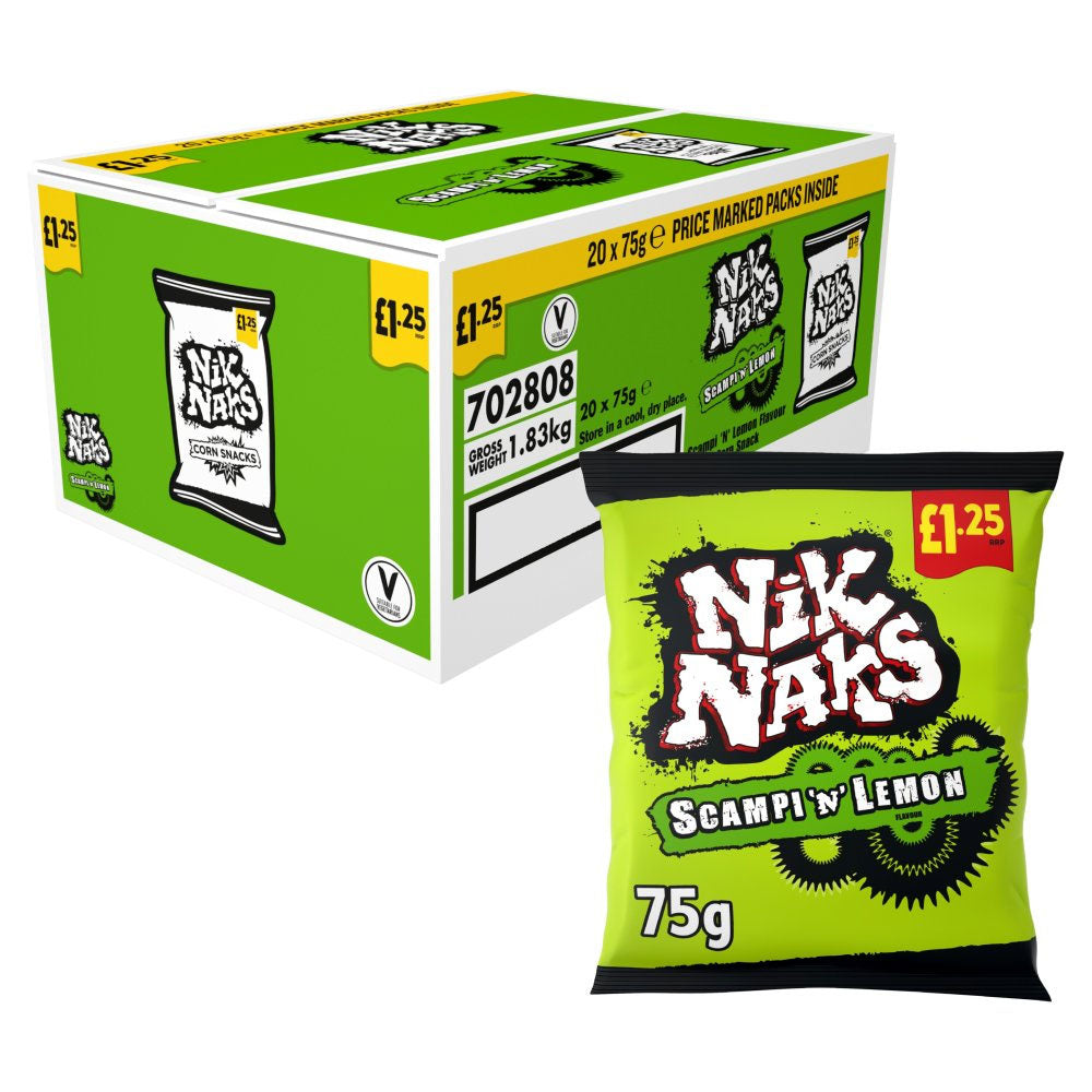 Nik Naks Scampi 'N' Lemon Crisps 75g