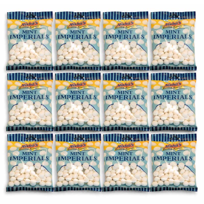 Nisha Mint Imperials 125g (Pack of 12 Bags)
