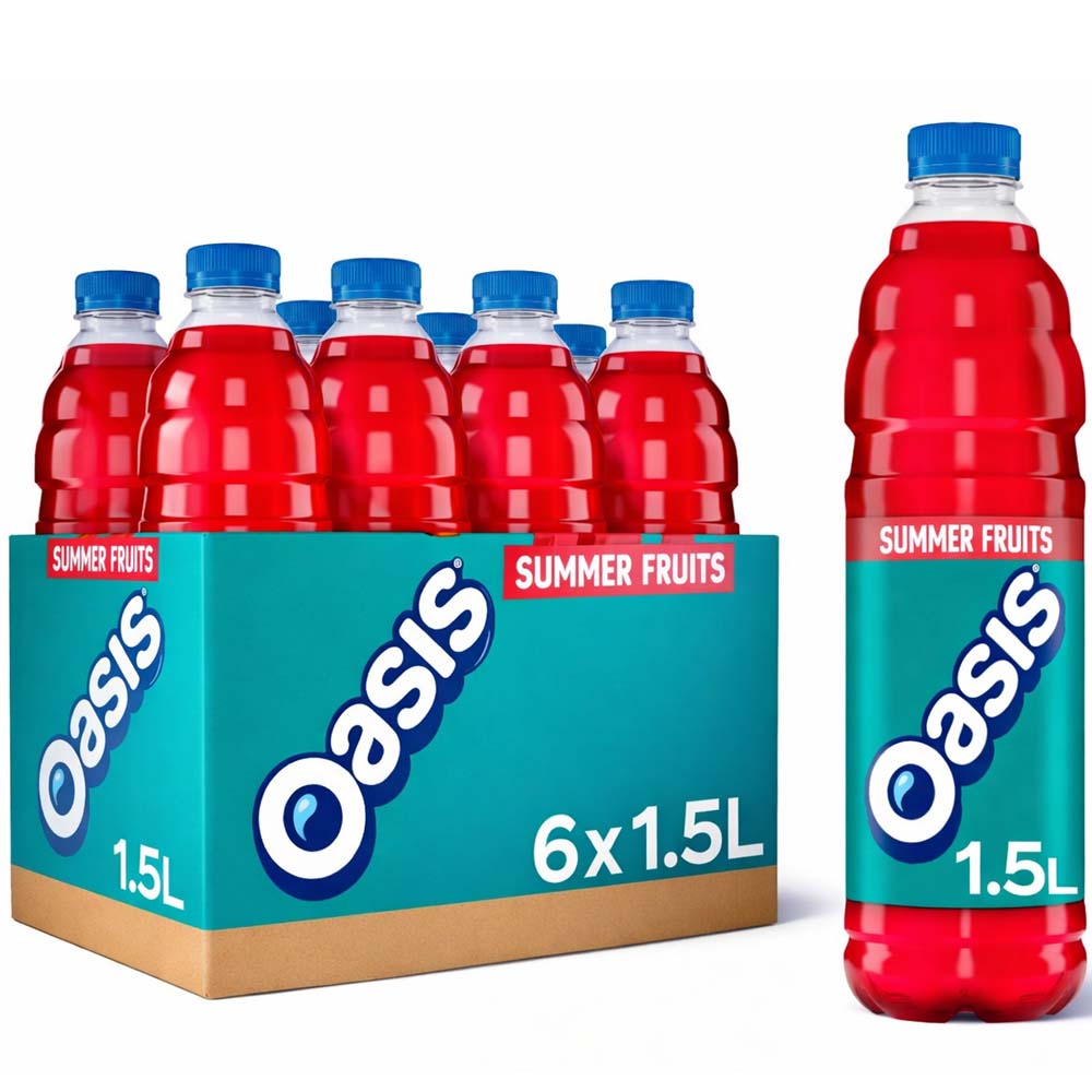 Oasis Summer Fruits Juice Drink 1.5L – 6 or 12 Bottles