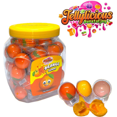 Orange Jelly Filled Gummy Jar - 50pcs (Each 18g)