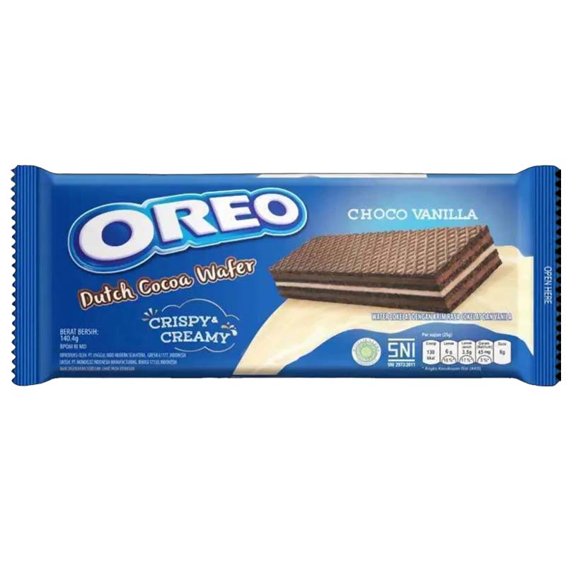 Oreo Wafer Choco Vanilla Bars 117g – Crispy Wafer with Chocolate & Vanilla Cream (12 or 24 Bars)