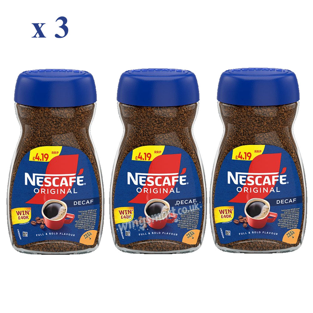 Nescafe Original Instant Coffee Selection (Regular & Decaf) – 95g Jar
